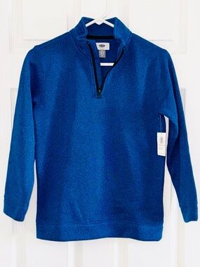 Old Navy Boys Large 10-12 Blue Quarter Zip Knit Pullover NWT